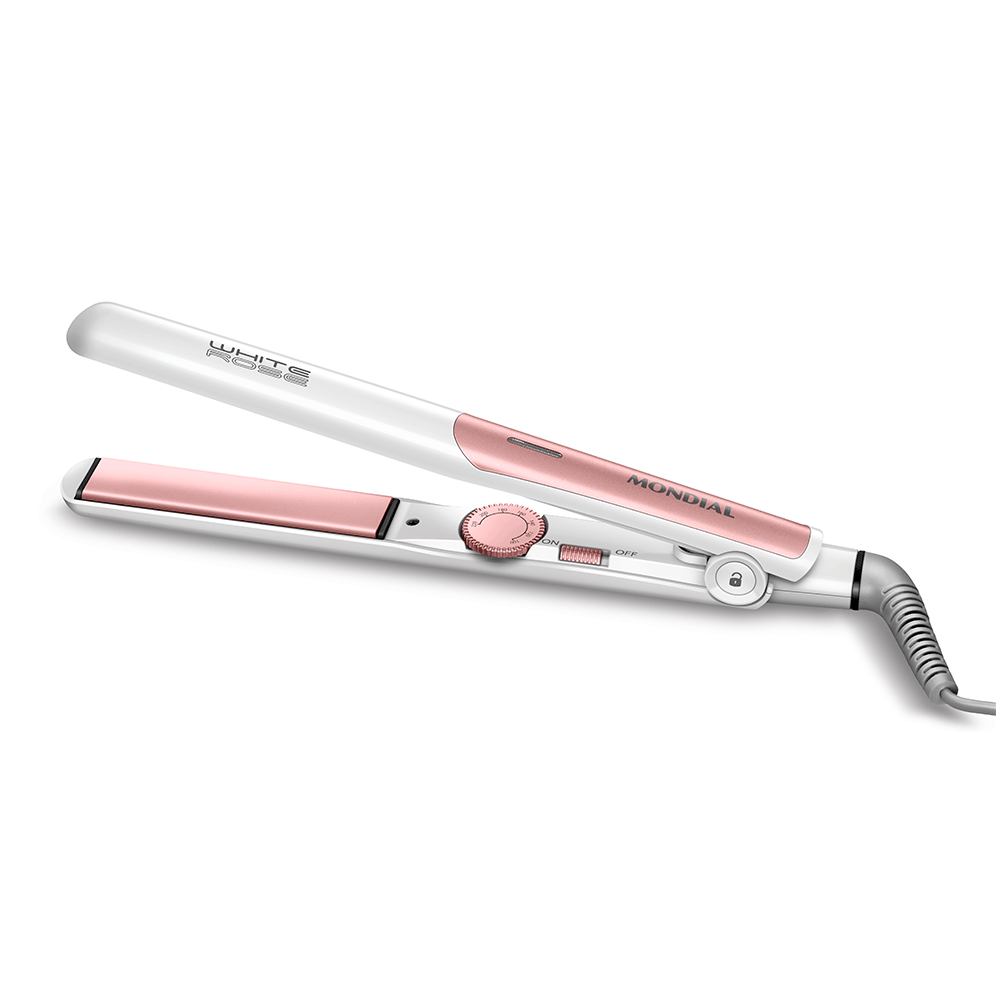 Prancha Alisadora Mondial Branco/Rose Gold Bivolt — P-50